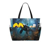 WZYCWB Enormi orche assassine borsa da viaggio stampata per nuoto e fitness/shopping al supermercato/vacanza al mare