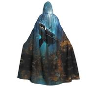 WZYCWB Enormi orche assassine stampato con cappuccio mantello - Perfetto per feste di Halloween, spettacoli teatrali e servizi fotografici.