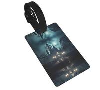 WZYCWB Etichette per bagagli con motivo fantasma nella notte, accessori da viaggio per aerei, zaini e bagagli