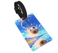 WZYCWB Etichette per bagagli con motivo palla da calcio volante, accessori da viaggio per aerei, zaini e bagagli