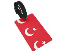 WZYCWB Etichette per bagagli stampate con bandiera della Turchia, etichette da viaggio impermeabili e durevoli