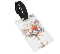WZYCWB Etichette per bagagli stampate con bandiere e fiori, etichette da viaggio impermeabili e durevoli