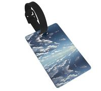 WZYCWB Etichette per bagagli stampate con cielo blu e nuvole bianche, etichette da viaggio impermeabili e durevoli