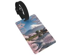 WZYCWB Etichette per bagagli stampate con il Monte Fuji all'inizio della primavera - Etichette da viaggio impermeabili e durevoli