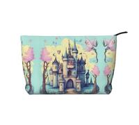 WZYCWB Fairytale Castle - Borsa per cosmetici in velluto a coste, da donna, portatile, con cerniera, adatta per viaggi e conservazione quotidiana, cosmetici