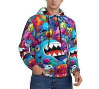 WZYCWB Felpa con cappuccio da uomo con motivo Weird Animals e tasche con coulisse.