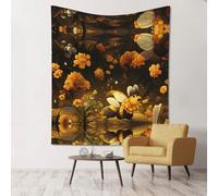 WZYCWB Fiori gialli stampati decorativi da appendere alla parete 152,4 x 129,5 cm - adatto per feste in campeggio decorazione della casa
