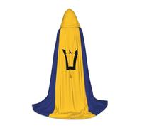 WZYCWB Flag of Barbados L - Mantello con cappuccio stampato, perfetto per maghi e costumi da gioco di ruolo (S-L)