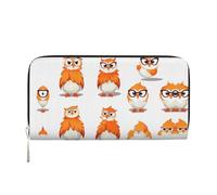 WZYCWB Flag of Texas pochette in pelle portafogli con cerniera e porta carte sono perfetti per i viaggi o l'uso quotidiano, Gufo giallo, Taglia unica