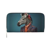 WZYCWB Flag of Texas pochette in pelle portafogli con cerniera e porta carte sono perfetti per i viaggi o l'uso quotidiano, Zebre in costume, Taglia unica