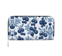 WZYCWB Flag of Texas pochette in pelle portafogli con cerniera e porta carte sono perfetti per i viaggi o l'uso quotidiano, Deliziosi mirtilli., Taglia unica