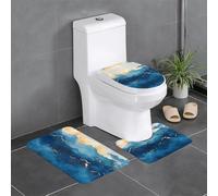 WZYCWB Fluid Ocean - Set di 3 tappeti da bagno in peluche, assorbenti, protettivi, per bagno, camera da letto, cucina, vasca, decorazione per la casa