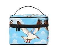 WZYCWB Flying Seagulls - Grande borsa cosmetica da donna, portatile, di grande capacità, borsa cosmetica da viaggio per ragazze, nera, taglia unica, nera, taglia unica, Nero , Taglia unica
