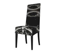 WZYCWB Fodera protettiva rimovibile, motivo illustrazione Dream core elasticizzato per sedia da pranzo con schienale quadrato, sedia da Parson, copertura protettiva per sedia da pranzo,