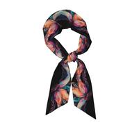 WZYCWB Foulard da donna con stampa di fiori di cristallo, cravatta adatta per il lavoro, può essere utilizzato come sciarpa, cintura o accessorio per borsa