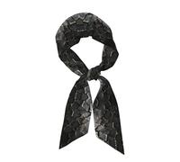 WZYCWB Foulard di seta stampata con crepe metalliche 119 x 7,9 cm, scialle leggero, morbido e caldo