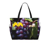WZYCWB Fresh Grapes Borsa da viaggio da spiaggia stampata per nuoto e fitness/shopping al supermercato/vacanza al mare