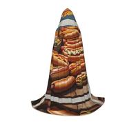 WZYCWB Fresh hot dog stampato L Wizard Cape, costume per feste a tema, mantello cosplay per adulti e adolescenti, taglie S, M, L