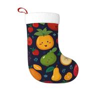 WZYCWB Frutta simpatico cartone animato immagine di sfondo Stampe calze di Natale, appese al caminetto, sono perfette per contenere regali e dolci.