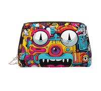 WZYCWB Funny Fox - Trousse in pelle con motivo volpe, perfetta per portare a mano o organizzare la casa, Faccia di gatto divertente, Taglia unica