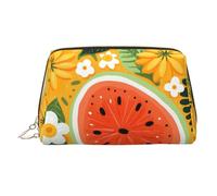 WZYCWB Funny Fox - Trousse in pelle con motivo volpe, perfetta per portare a mano o organizzare la casa, Illustrazione di sfondo di frutta, Taglia unica