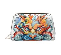 WZYCWB Funny Fox - Trousse in pelle con motivo volpe, perfetta per portare a mano o organizzare la casa, Espressioni divertenti, Taglia unica