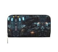 WZYCWB Future Robot Printed portafoglio con cerniera perfetto per viaggi, affari e uso quotidiano. Contiene telefoni cellulari e contanti.