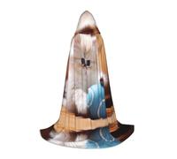 WZYCWB Gatto persiano che gioca con una palla M Mantello con cappuccio stampato perfetto per maghi e costumi da gioco di ruolo (S-L)