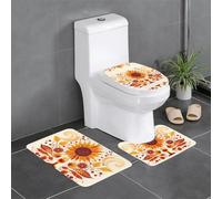 WZYCWB Gerbera Art - Set di 3 tappetini da bagno, zerbino, tappetino da cucina, vasca da bagno e decorazione per la casa