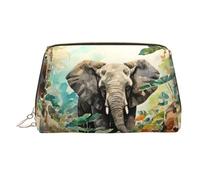 WZYCWB Gerbera Art - Trousse in pelle con motivo decorativo, perfetta per portare a mano o organizzare la casa, Elefanti geometrici, Taglia unica