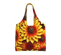 WZYCWB girasole rosso e giallo stampato singola borsa di tela pendolare della spalla, borsa della spesa della drogheria, borsa di tela di uso quotidiano