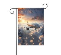 WZYCWB Gli aeroplani sono in volo Bandiere decorative da giardino stampate, piccole bandiere impermeabili per esterni, decorazione per atmosfera festosa