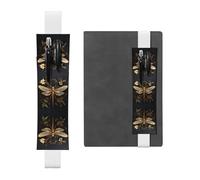 WZYCWB Gli astucci Gold Exquisite Dragonfly Diary, portapenne in PVC e portapenne con elastici e segnalibri sono le migliori scelte regalo., Bianco, One Size