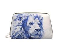 WZYCWB Gloomy Weather - Trousse per cosmetici, in pelle, con fantasia, perfetta per portare a mano o organizzare la casa, Leone cupo, Taglia unica
