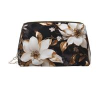 WZYCWB Gloomy Weather - Trousse per cosmetici, in pelle, con fantasia, perfetta per portare a mano o organizzare la casa, Gigli dorati, Taglia unica