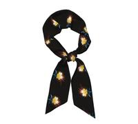 WZYCWB Glorioso fiore giallo in fiore Sciarpa di seta stampata 127x8 cm, scialle leggero, morbido e caldo