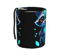 WZYCWB Glow Raccoon - Pattumiera da appendere per auto, pratica e comoda, adatta per diversi modelli di auto, offre spazio ideale per riporre oggetti