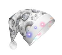 WZYCWB Gocce d'acqua lucide Cappello di Babbo Natale stampato con luci a LED, perfetto per feste di Natale, spettacoli teatrali e feste festive.