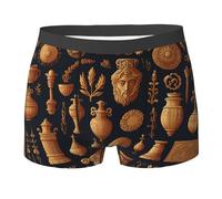 WZYCWB Gold Elements Boxer da uomo (S-XXL) - tessuto elastico leggero, traspirante, assorbe il sudore, free stretch, Nero, S