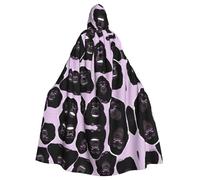 WZYCWB Gorillas - Mantella con cappuccio per adulti, unisex, per Halloween, carnevale, feste in maschera, giochi di ruolo