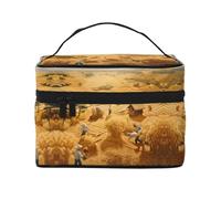 WZYCWB Grande borsa cosmetica per donne, borsa cosmetica portatile di grande capacità, borsa cosmetica da viaggio per ragazze, nera, taglia unica, nera, taglia unica, Nero , Taglia unica