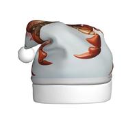WZYCWB Grande cappello di Babbo Natale stampato con granchio rosso, adatto per feste di Natale, feste di Capodanno e spettacoli teatrali.