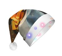 WZYCWB Grande cappello di Babbo Natale stampato con luci a LED, perfetto per feste di Natale, spettacoli teatrali e feste festive.
