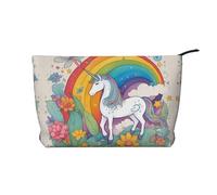 WZYCWB Graziosa borsa per cosmetici con stampa di fragole, perfetta per viaggi di lavoro e viaggi., Unicorni dei cartoni animati, Taglia unica