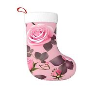 WZYCWB Graziose calze natalizie con rose rosa, appese al caminetto, sono perfette per contenere regali e dolci.