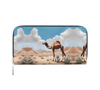 WZYCWB Graziosi portafogli con cerniera in pelle nera a forma di gatto e porta carte sono perfetti per i viaggi o l'uso quotidiano, Camel Camel, Taglia unica