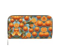 WZYCWB Graziosi portafogli con cerniera in pelle nera a forma di gatto e porta carte sono perfetti per i viaggi o l'uso quotidiano, Molte deliziose arance, Taglia unica