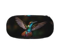WZYCWB Grazioso astuccio con colibrì di grande capacità, multifunzione, portatile e resistente, per ufficio e scuola, Nero , Taglia unica, Beauty Case