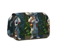 WZYCWB Grazioso astuccio portatile a forma di coniglio bianco, ideale per organizzare penne in ufficio o riporre pennelli da trucco