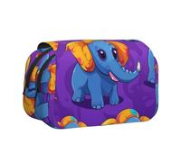 WZYCWB Grazioso astuccio portatile con motivo elefante, ideale per organizzare penne in ufficio o riporre pennelli da trucco